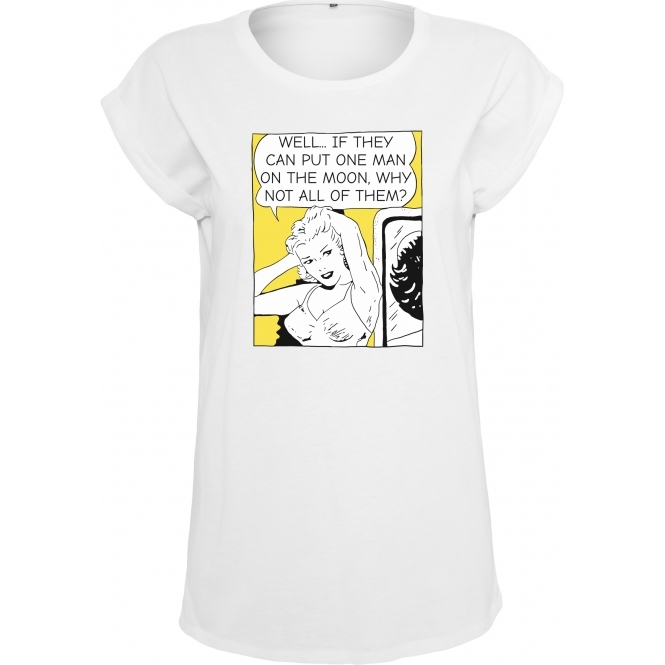 Man On The Moon Womens Extended Shoulder T-Shirt