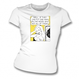 Man On The Moon Womens Slim Fit T-Shirt