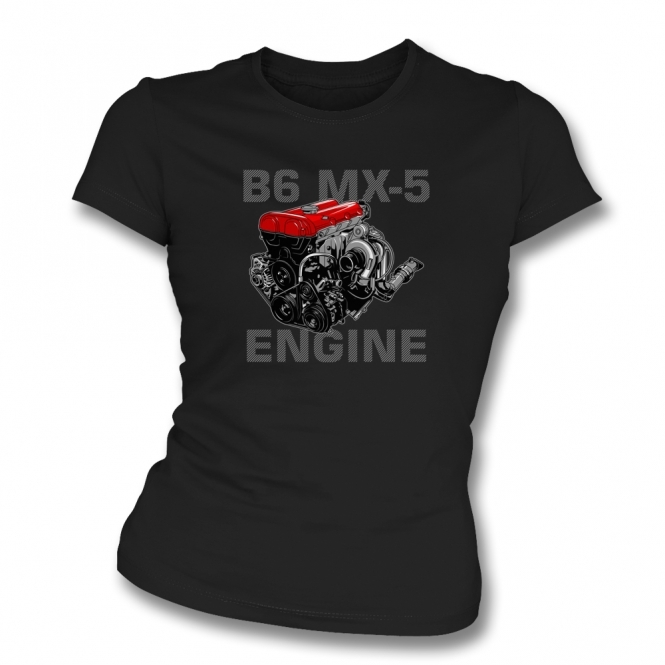Mazda B6 MX-5 Engine Womens Slim Fit T-Shirt