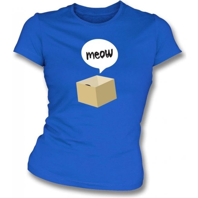 Meow Cat In A Box Womens Slim Fit T-Shirt