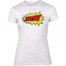 Meow Comic Bubble Womens Slim Fit T-Shirt