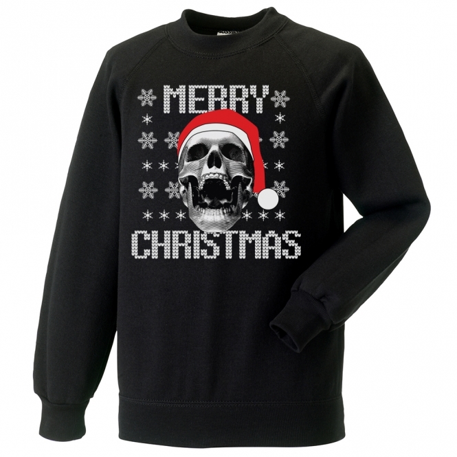 Merry Christmas Skull Kids Christmas Jumper