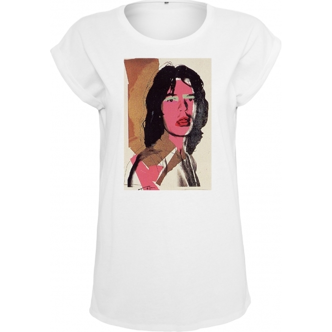 Mick Jagger (Andy Warhol Influenced) Womens Extended Shoulder T-Shirt