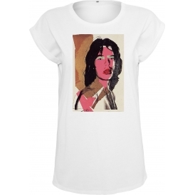 Mick Jagger (Andy Warhol Influenced) Womens Extended Shoulder T-Shirt