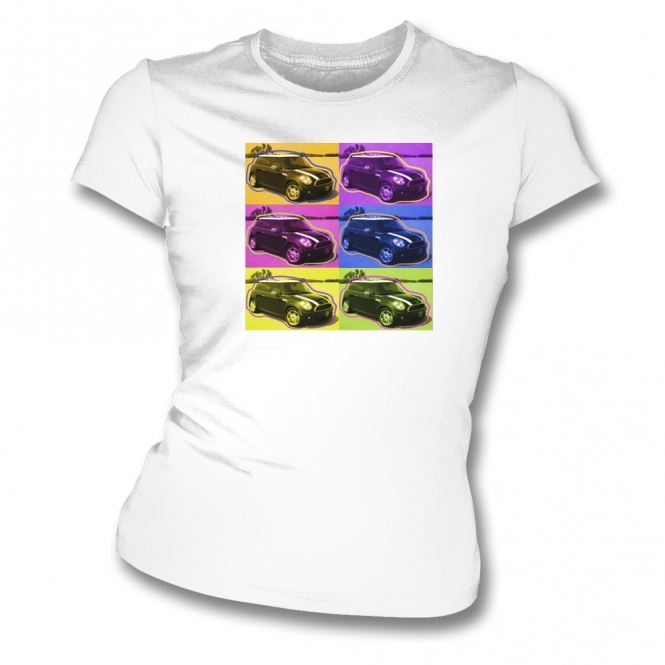 Mini Cooper Pop Art Womens Slim Fit T-Shirt