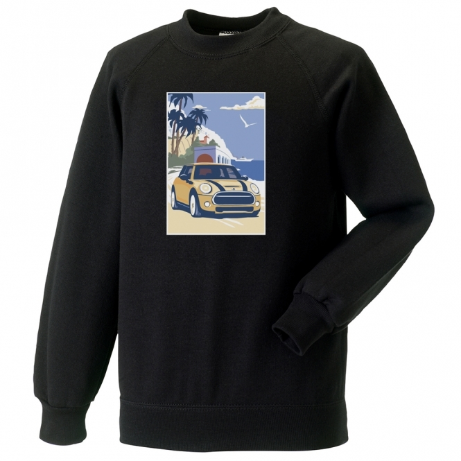 Mini Cooper (Retro Poster) Kids Sweatshirt