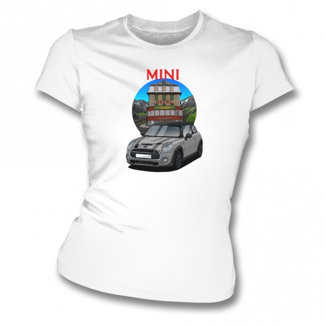 Mini Cooper S (Grey Car) Womens Slim Fit T-Shirt