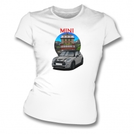 Mini Cooper S (Grey Car) Womens Slim Fit T-Shirt