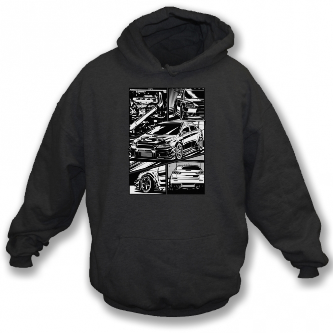 Mitsubishi Lancer Evo X (Comic Style) Hooded Sweatshirt