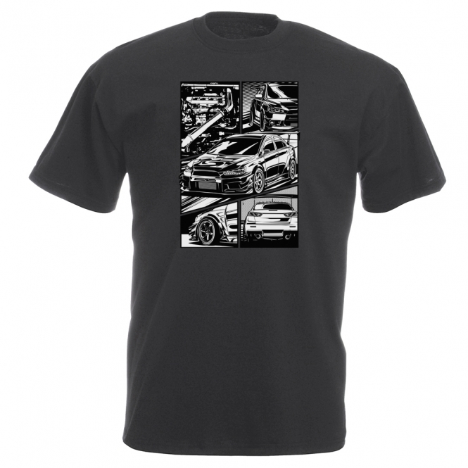 Mitsubishi Lancer Evo X (Comic Style) Vintage Wash T-Shirt