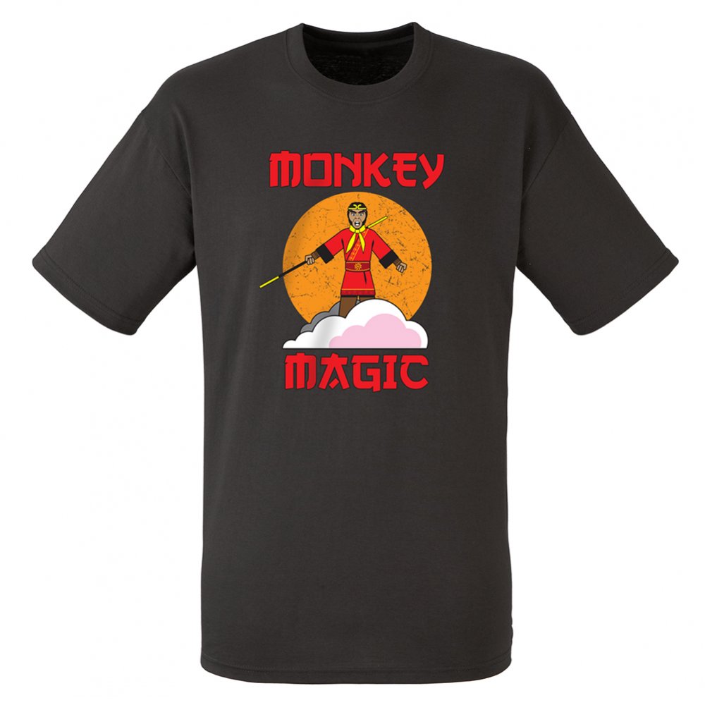 Monkey Magic Retro 70s Martial Arts TV – Men's T-Shirt, 100% Cotton, Gildan
