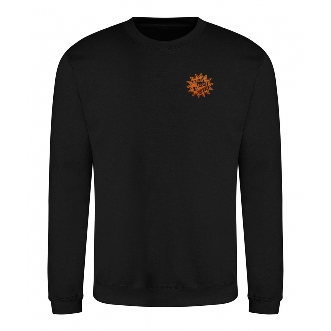 Never Trust A Hippie Embroidered Left Breast Logo Sweatshirt