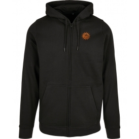 Never Trust A Hippie Embroidered Left Breast Logo Zip Hooded Sweatshirt