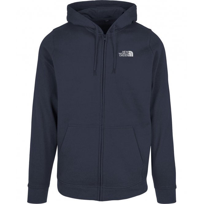 New World Order (As Worn By Damon Albarn, Blur) Embroidered Left Breast Logo Zip Hooded Sweatshirt