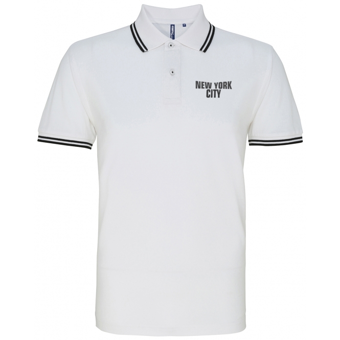 New York City (As Worn By John Lennon, The Beatles) Embroidered Left Breast Logo Polo Shirt