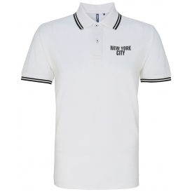 New York City (As Worn By John Lennon, The Beatles) Embroidered Left Breast Logo Polo Shirt