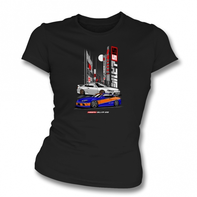 Nissan Silvia S15 In Tokyo Womens Slim Fit T-Shirt