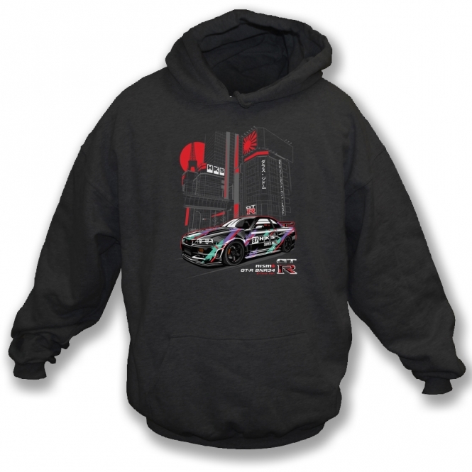 Nissan Skyline GT-R BNR34 (Z-Tune Version) Kids Hooded Sweatshirt