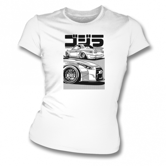 Nissan Skyline GT-R Godzilla (Comic Style) Womens Slim Fit T-Shirt