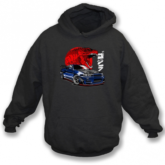Nissan Skyline GT-R (Godzilla In Rising Sun) Kids Hooded Sweatshirt