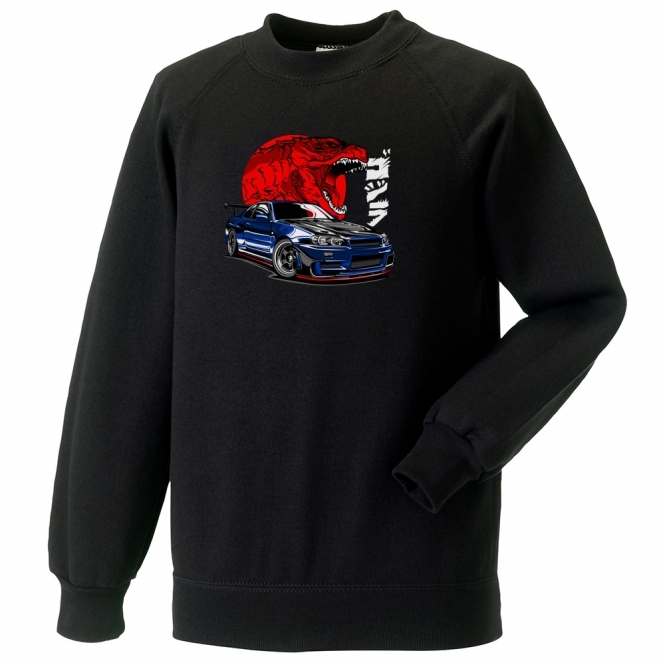 Nissan Skyline GT-R (Godzilla In Rising Sun) Kids Sweatshirt
