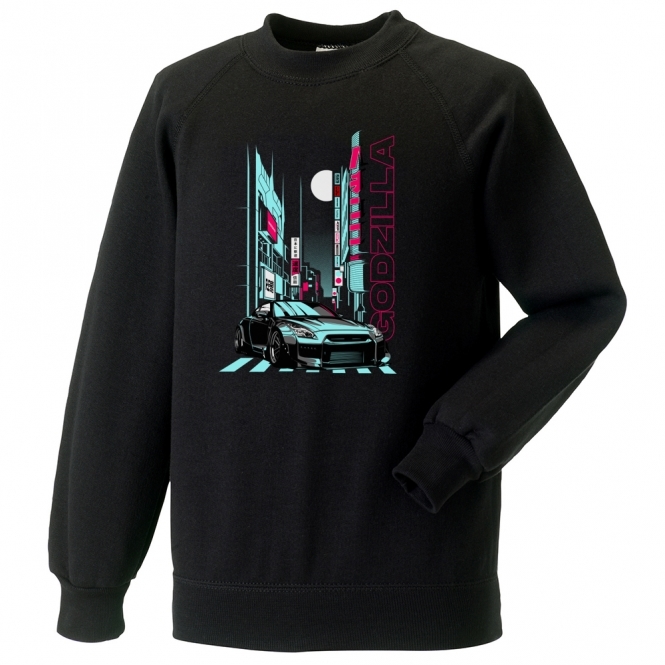 Nissan Skyline GT-R Godzilla (Neon City) Kids Sweatshirt