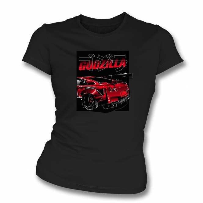 Nissan Skyline GT-R (Godzilla Text) Womens Slim Fit T-Shirt