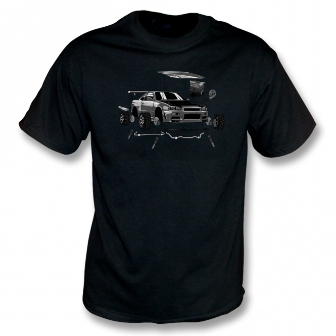 Nissan Skyline GT-R R34 Exploded T-Shirt