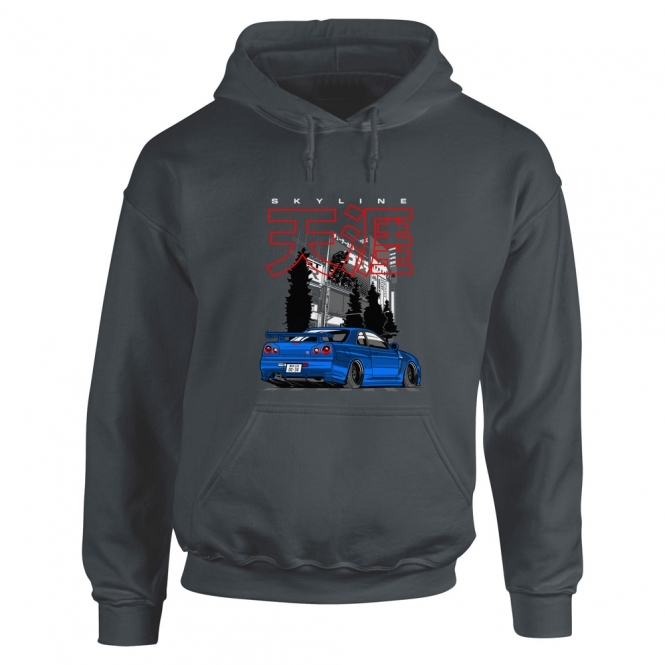 Nissan Skyline GT-R R34 "Stance" Kids Hooded Sweatshirt