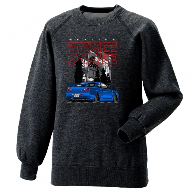 Nissan Skyline GT-R R34 "Stance" Kids Sweatshirt