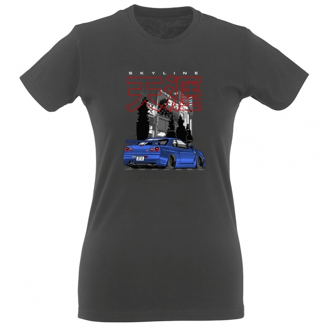 Nissan Skyline GT-R R34 "Stance" Womens Slim Fit T-Shirt
