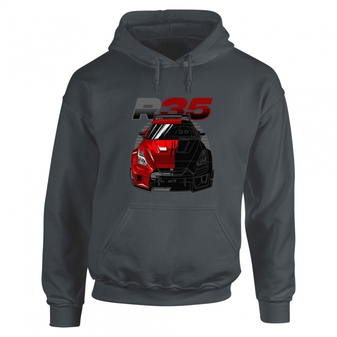 Nissan Skyline GT-R R35 In Shadow Kids Hooded Sweatshirt
