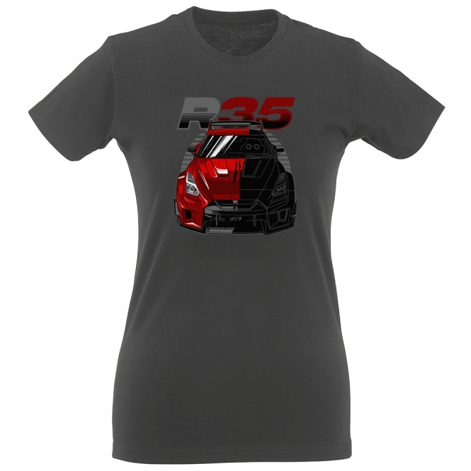 Nissan Skyline GT-R R35 In Shadow Womens Slim Fit T-Shirt