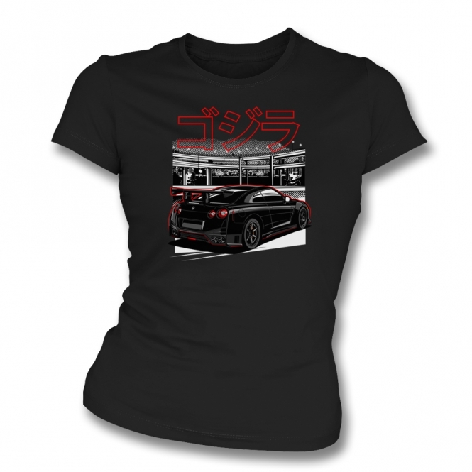 Nissan Skyline GT-R R35 (Rear View) Womens Slim Fit T-Shirt