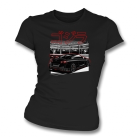 Nissan Skyline GT-R R35 (Rear View) Womens Slim Fit T-Shirt
