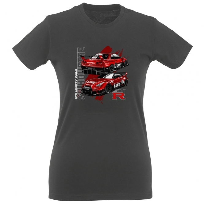 Nissan Skyline GT-R Silhouette Womens Slim Fit T-Shirt