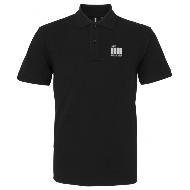 No Values (As Worn By Henry Rollins, Black Flag) Embroidered Left Breast Logo Polo Shirt