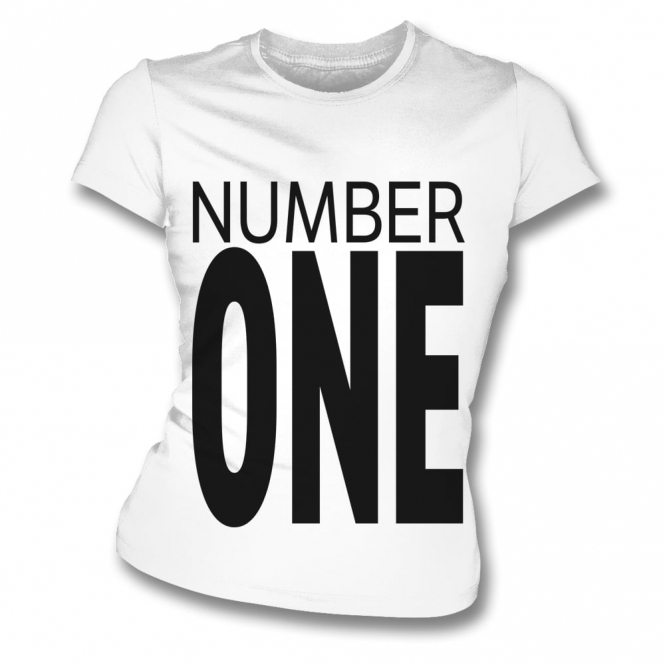 Number One (As Worn By George Michael & Andrew Ridgeley, Wham!) Organic Womens Slim Fit T-Shirt