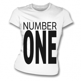 Number One (As Worn By George Michael & Andrew Ridgeley, Wham!) Organic Womens Slim Fit T-Shirt