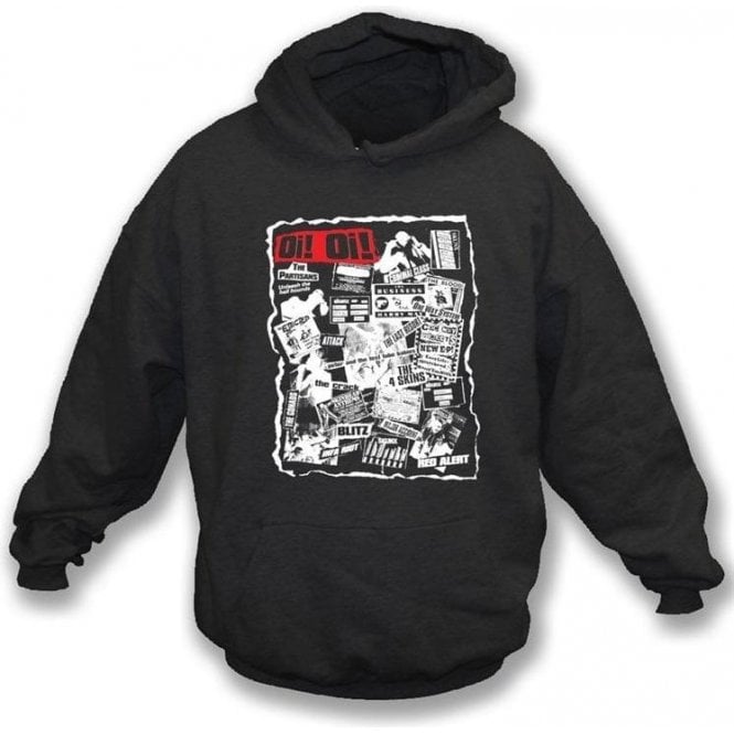 Oi Oi Punk/Skinhead 80's Collage Hooded Sweatshirt