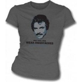 Only Real Men Wear Moustaches girls slimfit t-shirt
