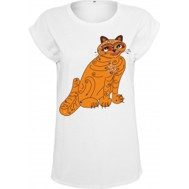 Orange Cat (As Worn By Anni-Frid Lyngstad, ABBA) Womens Extended Shoulder T-Shirt