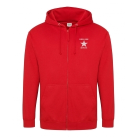 Original Brigade Rosse (1970s Influenced) Embroidered Left Breast Logo Zip Hooded Sweatshirt
