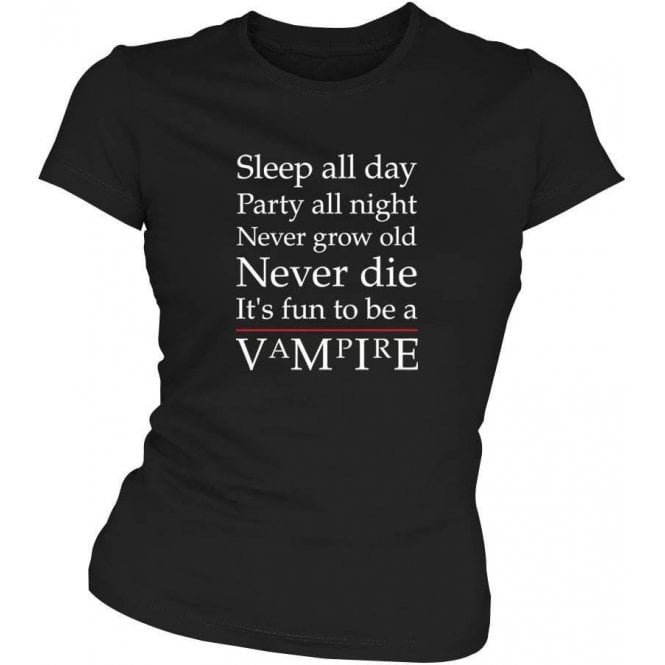 'Party All Night' (Inspired by The Lost Boys) Movie Slogan Womens Slim Fit T-shirt