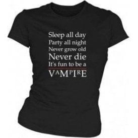 'Party All Night' (Inspired by The Lost Boys) Movie Slogan Womens Slim Fit T-shirt