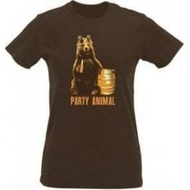 Party Animal Bear Womens Slim Fit T-Shirt