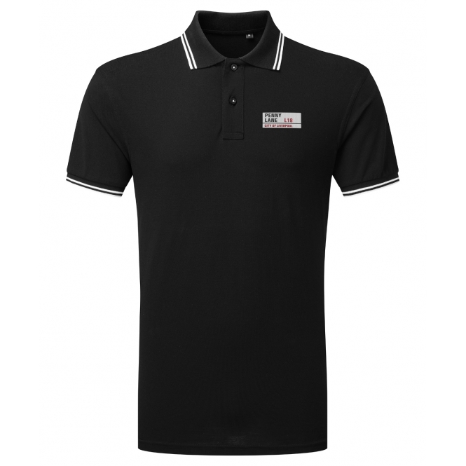 Penny Lane Road Sign (Beatles Influenced) Embroidered Left Breast Logo Polo Shirt