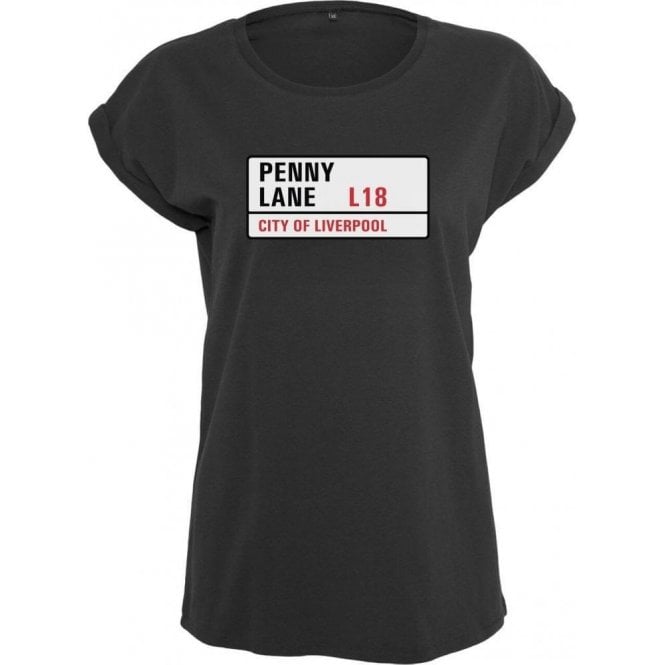 Penny Lane Road Sign Extended Shoulder T-Shirt