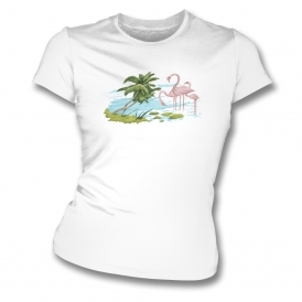 Pink Flamingos (As Worn By PJ Harvey) Womens Slim Fit T-Shirt