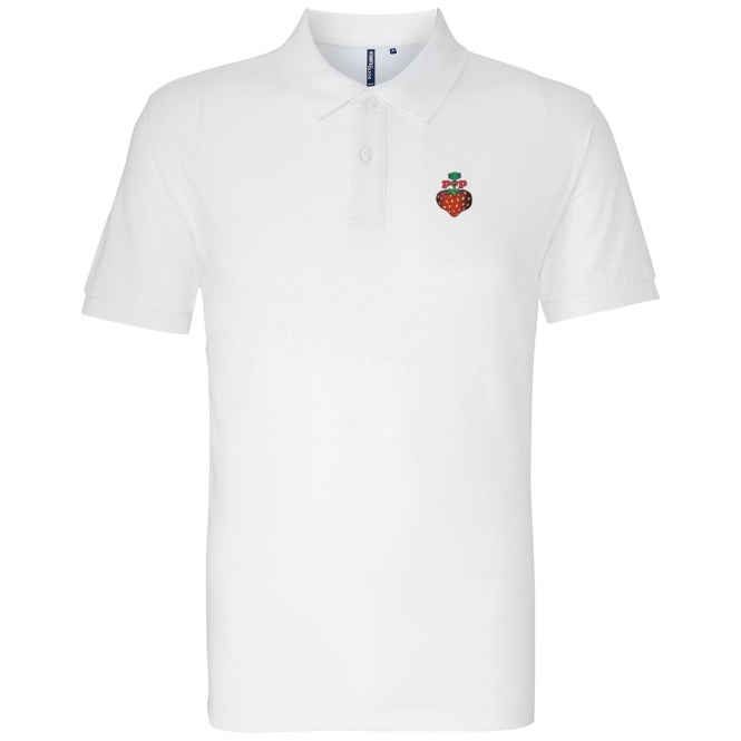 Pop Strawberry (As Worn By Steve Jones, Sex Pistols & Kim Gordon, Sonic Youth) Embroidered Left Breast Logo Polo Shirt